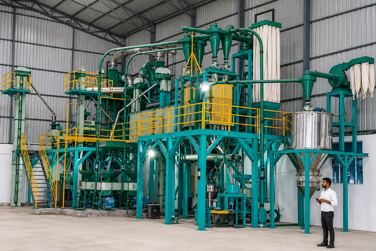 Industrial Atta Chakki Plant with Vibro Cleaning